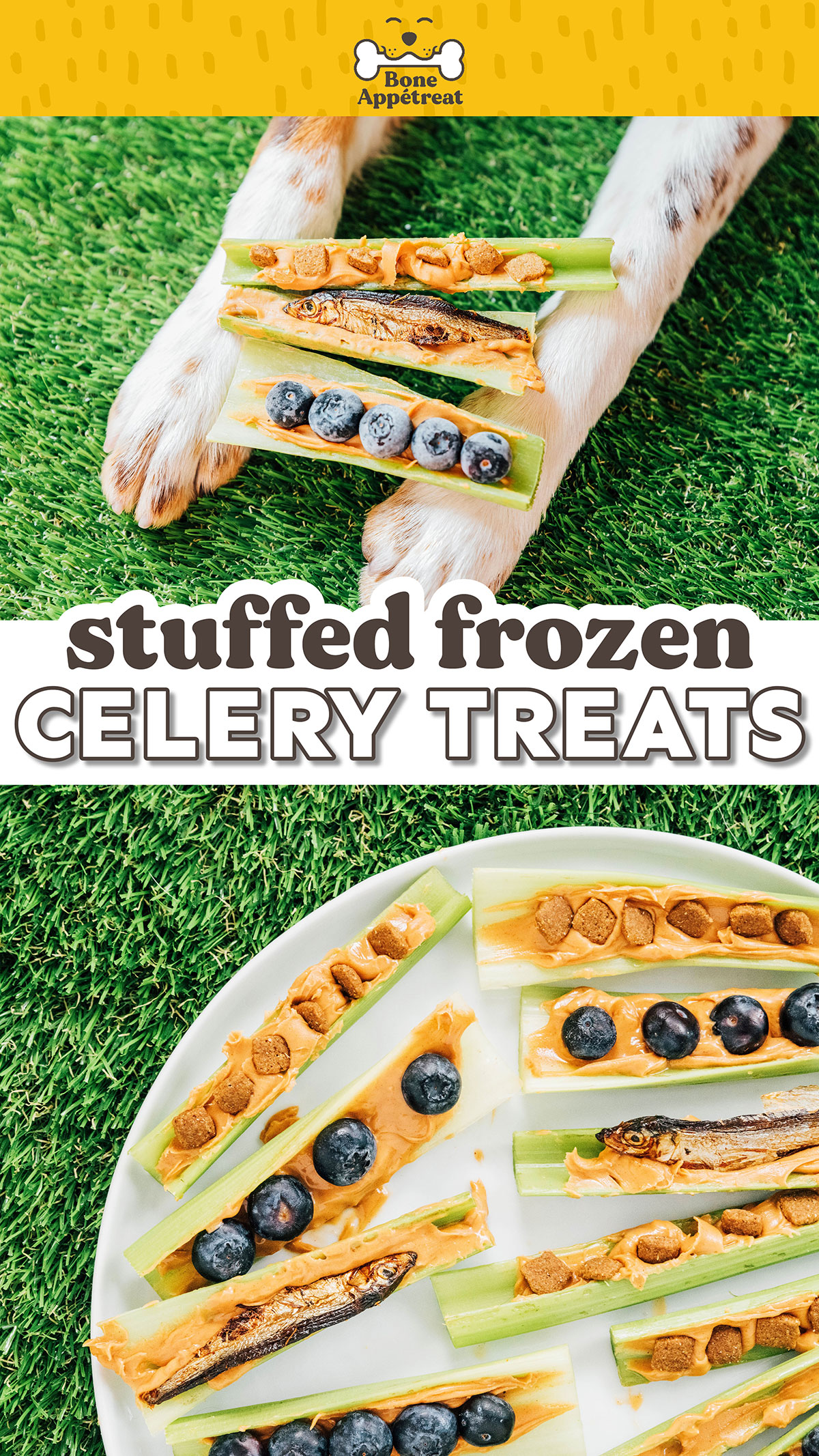 Frozen Peanut Butter Stuffed Celery For Dogs Bone Appetreat