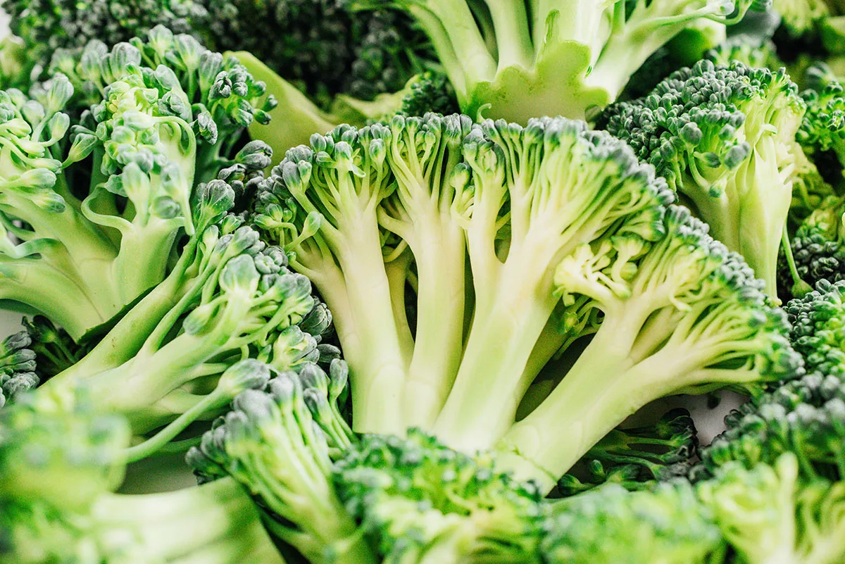 Closeup of broccoli florets