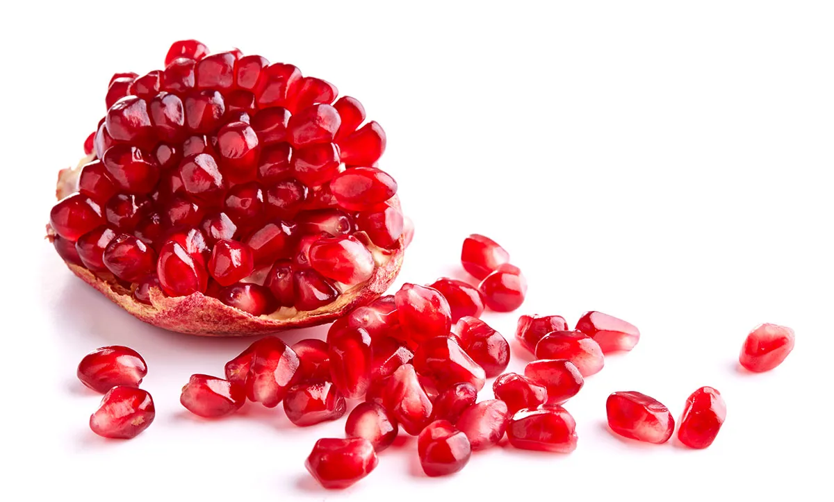 Pomegranate on a white background.