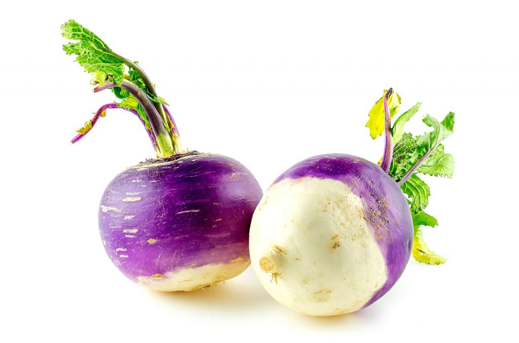 Two turnips on a white background.
