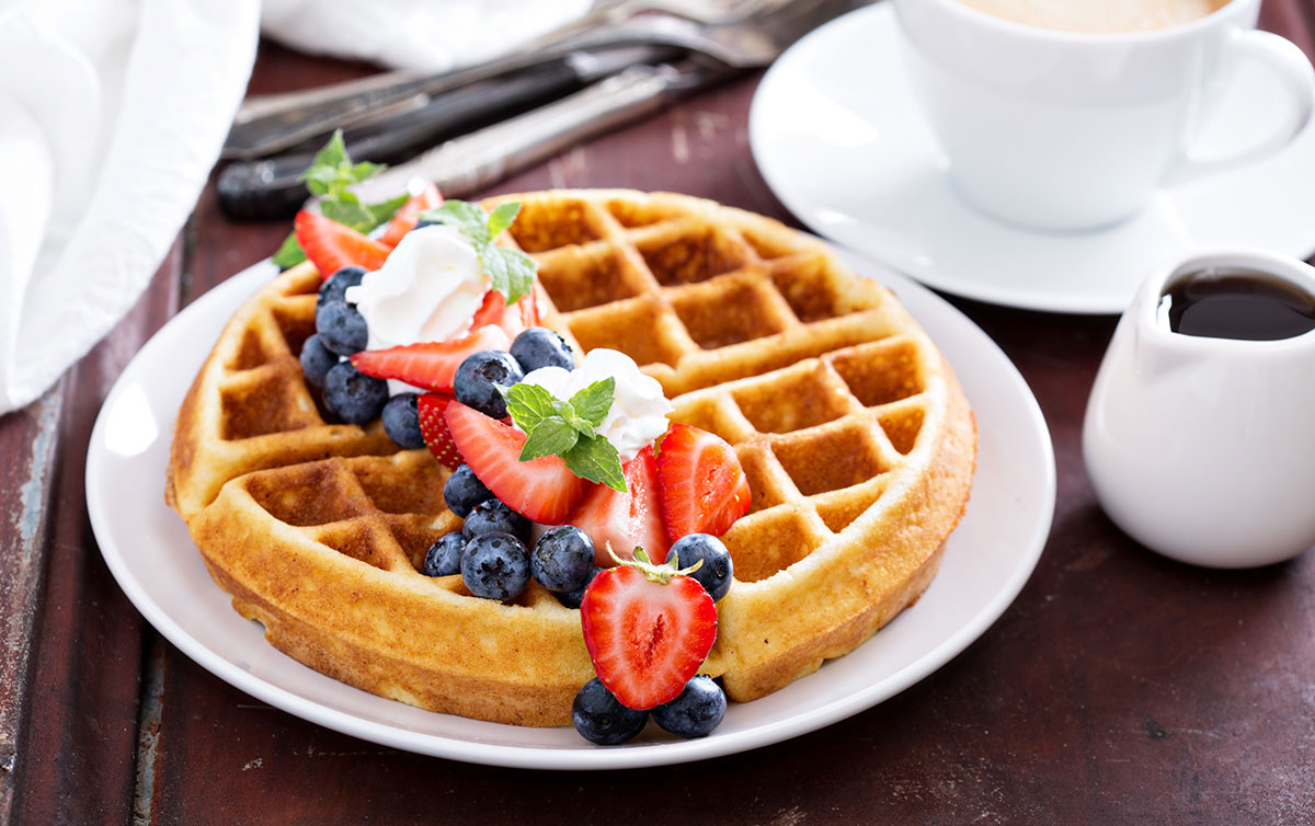 Waffle with berries.