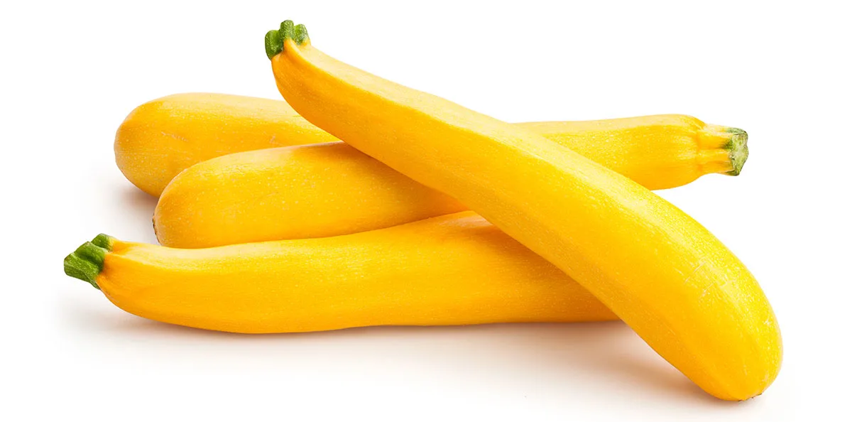 Yellow squash on a white background.